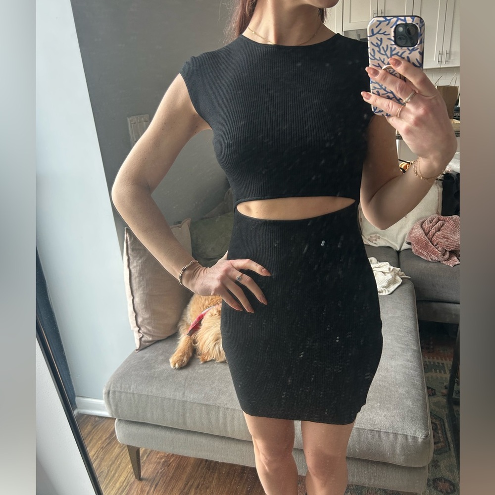 Aritzia Black Mini Dress with Cut-Out